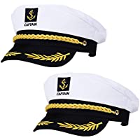 Los mejores  - REAMOUS 2 Pcs Capitán Adulto Sombrero de Cosplay Gorra Yate Barco Navegante Marinero Almirante Marino- Fiesta de Marino…